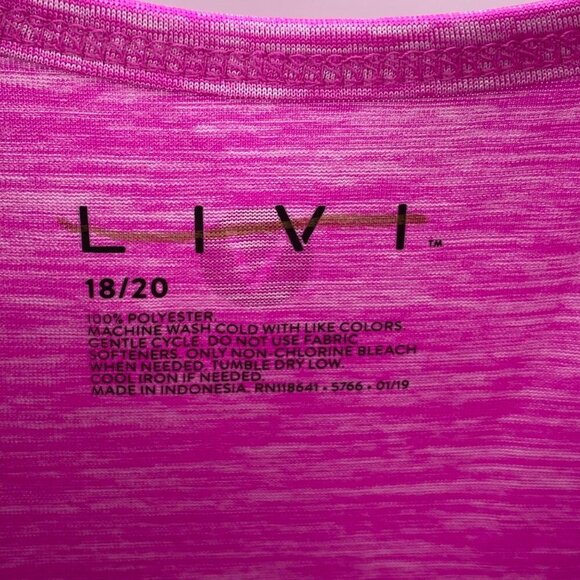 Livi Moisture Wicking V-Neck Pink Heather Top Women's Size 18/20 - Picture 5 of 5